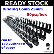(50pcs/box) 25MM Comb Binder Rings / Plastic Comb Rings / Binding Rings / Binding Comb Rings Black /