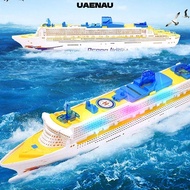 UAENAU Cruise Ship Toy, LED Light Sound Flashing Light Electric Ship Toy,  Realistic Automatic Steer
