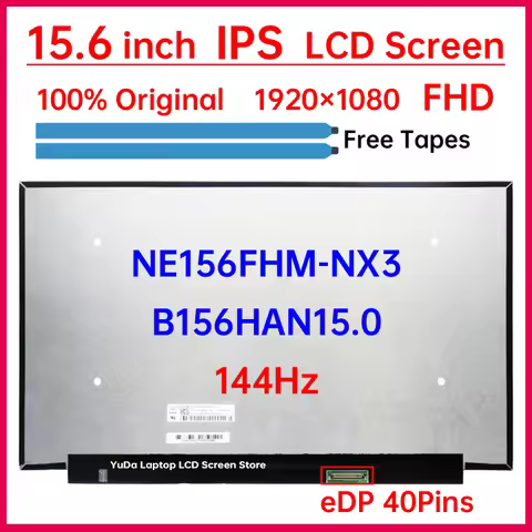 15.6" 144Hz Laptop LCD Screen NE156FHM-NX3 B156HAN15.0 For Lenovo ideapad Gaming 3-15ACH6 Gaming 3-1