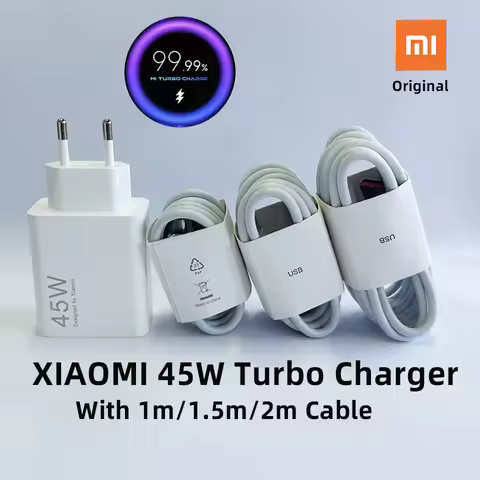 Original Xiaomi Redmi Charger 45W Fast Charge Adapter EU 33W 18W 27W Type C Cable Mi Poco M7 X7 K40 