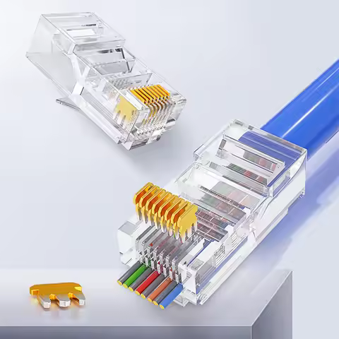 NASTAKO 50pcs/Pack RJ45 Connector Cat5e Cat6 Connector Network Unshielded 8Pin Modular UTP Rj45 Plug