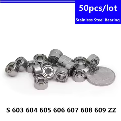 50pcs Stainless Steel Bearing S603ZZ S604ZZ S605ZZ S606ZZ S607ZZ S608ZZ S609ZZ 3x9x5 4x12x4 5x14x5 6