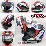 MHR Racing Full Face Helmet Flip Up Double Visor FU926 Red White R15 R25 MT25 MT15 CBR250RR Z250 Z800 R15M Duke RC Z900 Motor Accessories