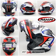 MHR Racing Full Face Helmet Flip Up Double Visor FU926 Red White R15 R25 MT25 MT15 CBR250RR Z250 Z80