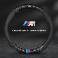 Car Steering Wheel Cover Carbon Fiber Leather For BMW M E46 E90 E60 F30 E39 F10 F20 E87 E36 F20 F30 