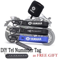 For Yamaha SS110 SS2 Y15 ZR LC135 YZF R1 R6 R15 MT 07 09 Aerox Nmax Tmax NVX Ego Motorcycle Accessories Kit Embroidery Strap Keyring Keychain +Fluid Reservoir Cup Band Cover+Tel Number Tag Key Holder