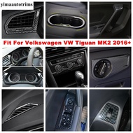 Carbon Fiber Dashboard Frame / Door Speaker / Head Light Cover Trim Interior Accessories For Volkswa