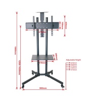 [SG Seller] 32"-70" TV Moving Roller Rack Bracket Floor Standing TV Mount With Wheels Height Adjusta