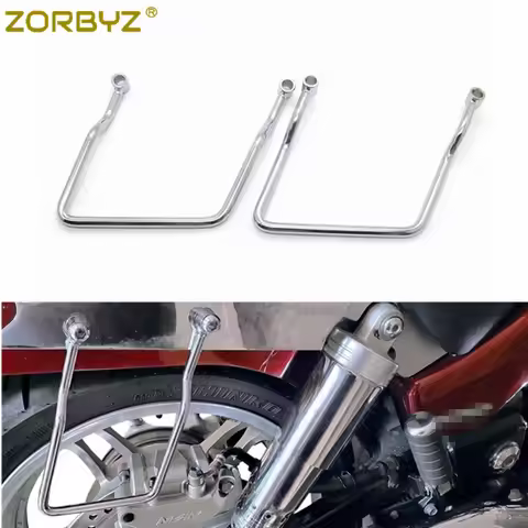 ZORBYZ Motorcycle Chrome Saddle Bag Support Bar Mount Bracket For Honda VTX1300 VTX1800 C & F 2002-2