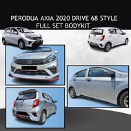 PERODUA AXIA 2020 FACELIFT D68 DRIVE68 STYLE FULL SET BODYKIT FRONT SKIRT,SIDE SKIRT,REAR SKIRT MATE