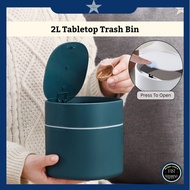 2L Meja Tong Sampah Kecil Comel Dengan Penutup Bakul Sampah Dapur Ruang Tamu Dustbin With Lid Deskto