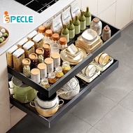 iSPECLE Slide-Out Kitchen Cabinet Organizer Dish Bowl Rack Under Sink Storage | Almari Pinggan Dapur