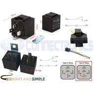 Universal car relay 5pin type B 4pin, Automotive 12v 40A