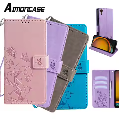 Lanyard Leather Wallet Flip Phone Case for Samsung Galaxy Xcover 7 xcover 5 Xcover 6 Pro Shockproof 