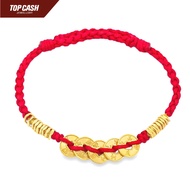 Top Cash Jewellery 999 Gold Fortune Ancient Coin Bracelet (Red)