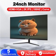 Monitor 24 Inch 100HZ 2K Curve  LED Computer Monitor Gaming Slim IPS Monitor Murah PS4/PS5/Switch