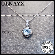 2 Karat White Zircon Flower Necklace PT950 For Women