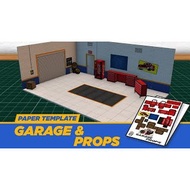 DIY Papercraft Diorama Garage Props Garage Minature Paper Crafts