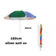 TENDA 36 inch beach tent umbrella, 180 cm diameter, anti-uv silver umbrella
