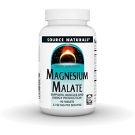 Source Naturals Magnesium Malate, Menyokong Otot dan Penghasilan Tenaga*, Bukan GMO, Suplemen Magnes