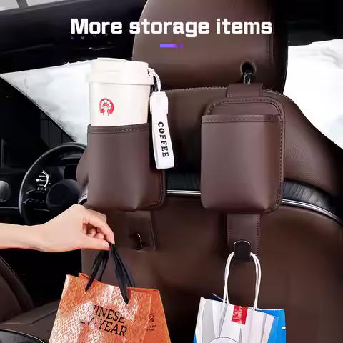 Multi-Function Headrest Hanger Cup Holder Car Seat Hook Organizer For Audi A3 A4 A5 B8 8P B9 8V B6 B