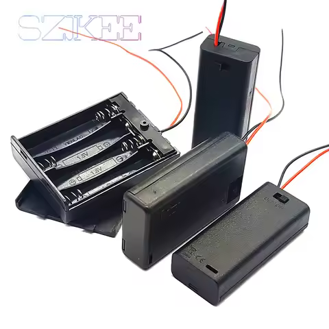 Series AAA Box with wire, cover, switch, AAA battery box, AAA battery holder compartment, 1/2/3/4 se