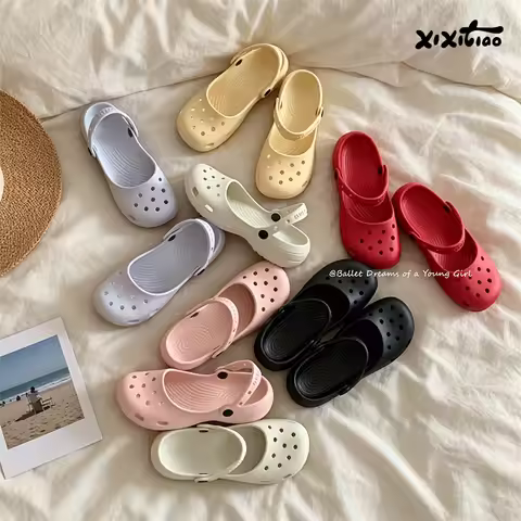 XIXITIAO Women's Clogs Classic Versatile Ourdoor Street Slides Summer Lightweight Comfort Girlish St