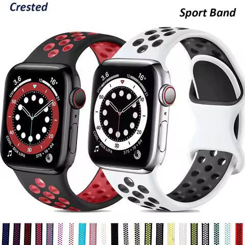 Silicone Strap For Apple Watch band 44mm 40mm 45mm 41mm 38mm 42mm iWatch 6 SE 5 4 3 correa bracelet 