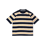JB - Stripe T-Shirt Navy Mustard - Men's Oversized Striped T-Shirt