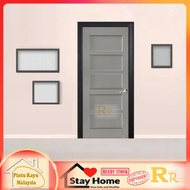 Black- RRSK55 Full Solid Door | Pintu Kayu | Pintu Murah | Wooden Door