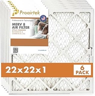 Proairtek AF22221M08SWH Model Standard 22x22x1 Pack of 6 Air Filters, MERV 8; Ideal for Anyone Wanti