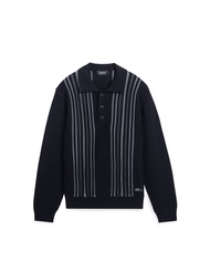 CARNIVAL CNVKN003BK KNIT STRIPED RUGBY SHIRT BLACK