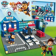 Original Paw Patrol Team Wang Chase Headquarters Underground Repair Garage Assemble Genuine Children's Toys Building Blocks and Small Particles Boys toys