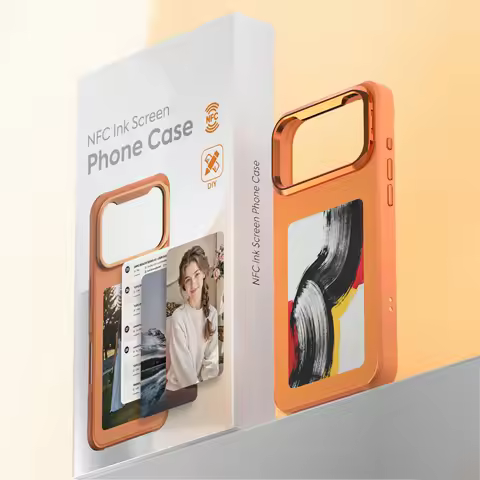 Fonlyu 1pc NFC E-ink Screen HD Phone Case for iPhone 17/17Pro/17ProMax Wireless Screen Mirroring Pho