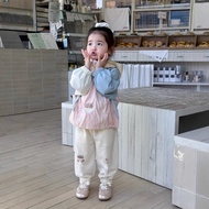 Children Jacket 2025 Girls Patchwork Jacket Jacket Bow Pants#910#