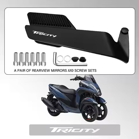 Large Mirror Surface Wings Mirror Motorcycle Rearview Mirror For LOGO Tricity125 Tricity155 300 Tric