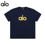 ALO'S Pure Cotton Casual Loose Round Neck Short Sleeved T-shirt for Men and Women, Trendy Clothing f