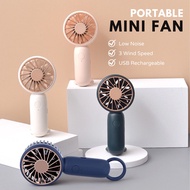 Mini Fan USB Fan Handheld Portable Fan Buckle Charging Silent for Office Outdoor Travel Student Summer