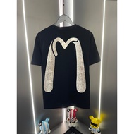 EVISU/God of Fortune/2026 Round Neck Short-Sleeved T-Shirt Couple Style Men Style Autumn All-Match L