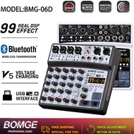 BOMGE Professional 6 Channel DJ Audio Sound Mixer Interface MP3 USB Bluetooth 99DSP Pro HiFi
