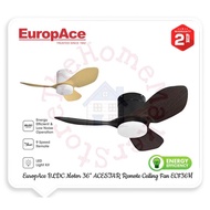 ECF36H EuropAce 36" BLDC Motor (ACESTAR) Remote Ceiling Fan with Light ECF 36H (10 Years Motor Warra