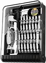 Precision Screwdriver Set 32 Pieces Small Magnetic Screwdriver Bits Electronic Repair Kit with Tweezers, Suitable for Repairing Mobile Phones, Laptops, Cameras, Tablets, etc (black)