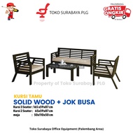 Kursi Tamu 311 Sofa Kayu Minimalis Solid Wood + Meja Tamu Sofa Kayu