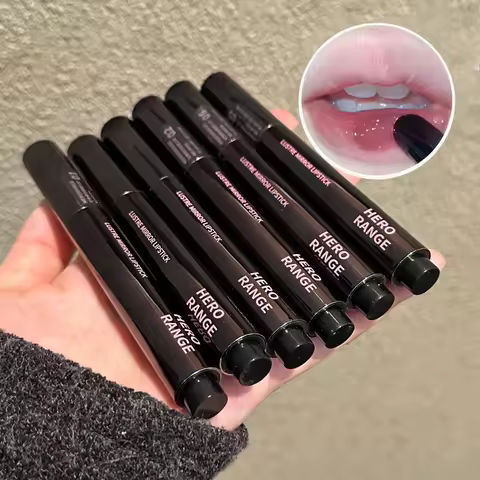 HERORANGE Push-button Mirror Lipstick Moisturizing Long-lasting Lip Glaze Lipstick