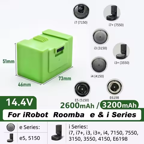 14.4V 3200mAh Battery For iRobot Roomba i7+ e5 7150 7550 i3 3150 i3+ 3550 i4 4150 i4+ 4624864 e i Se