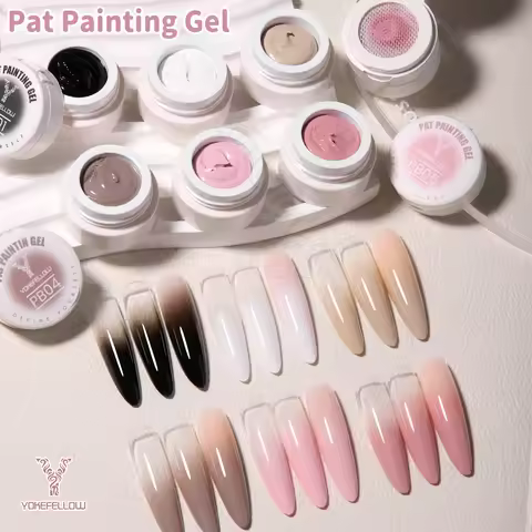 New YOKEFELLOW Pat Printing Gel Nail Polish TPO HEMA Free White Black Patting Gel Ombre French Nail