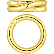 Cincin Emas Pejal 14K OD=5mm ID=3.5mm AU585 20.5 Gauge Cincin Kunci Emas Asli Bulat 585 Jump Ring un