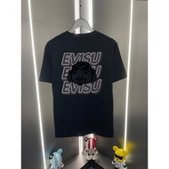 T-shirt Evisu/ T-shirt kasual Evisu uniseks bercorak lengan pendek, T-shirt perniagaan, T-shirt pasa