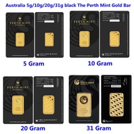 Australia The Perth Mint Black 1 Ounce/20g/10g/5g Gold Bullion Clad Bar Fine Gold 999.9 Replica Souv