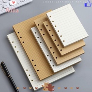 FKILLA 80Sheets Notebook Refill Paper, A5/A6/A7 Horizontal Line/Blank Loose Leaf Paper, Simple Kraft